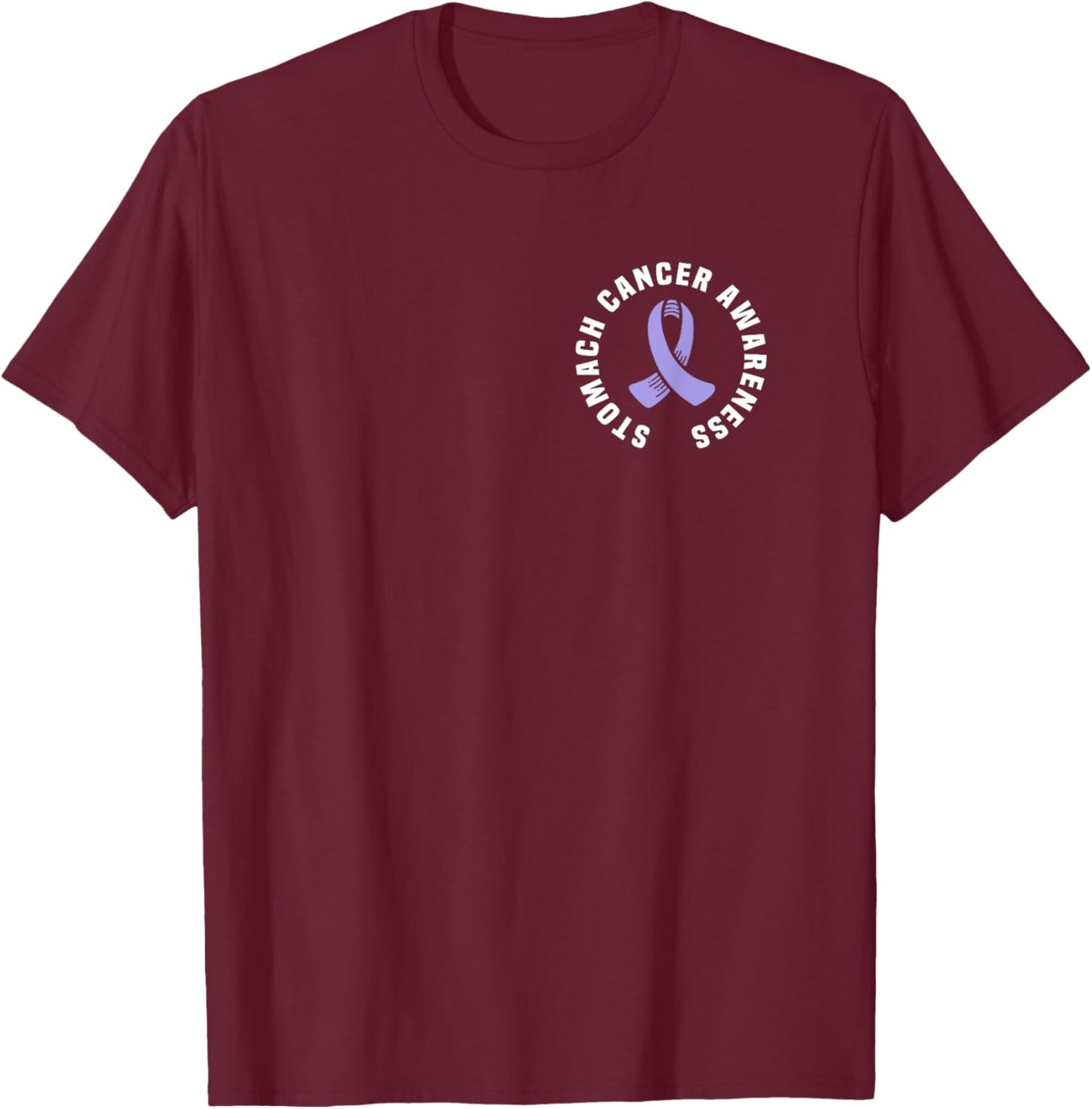 Support Stomach Cancer Awareness Periwinkle Ribbon T-Shirt - T-Shirt | Maroon