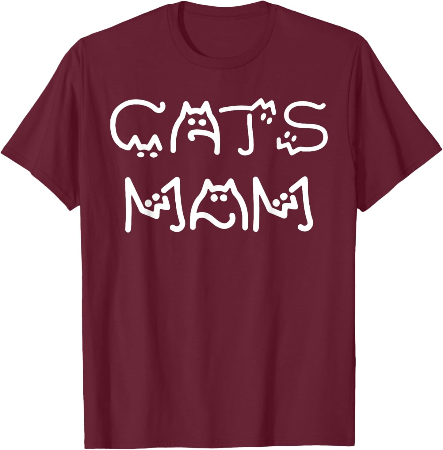 Funny Cats Mom Mothers Day T-Shirt - T-Shirt | Maroon