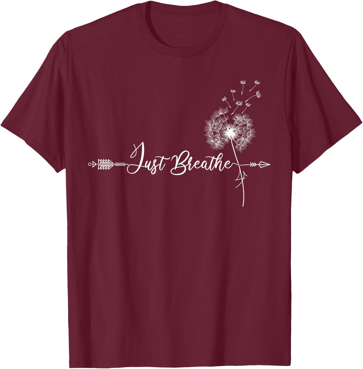 Just Dandelion Tattoo Arrow Breathing Dandelion Flower Sun T-Shirt - T-Shirt | Maroon