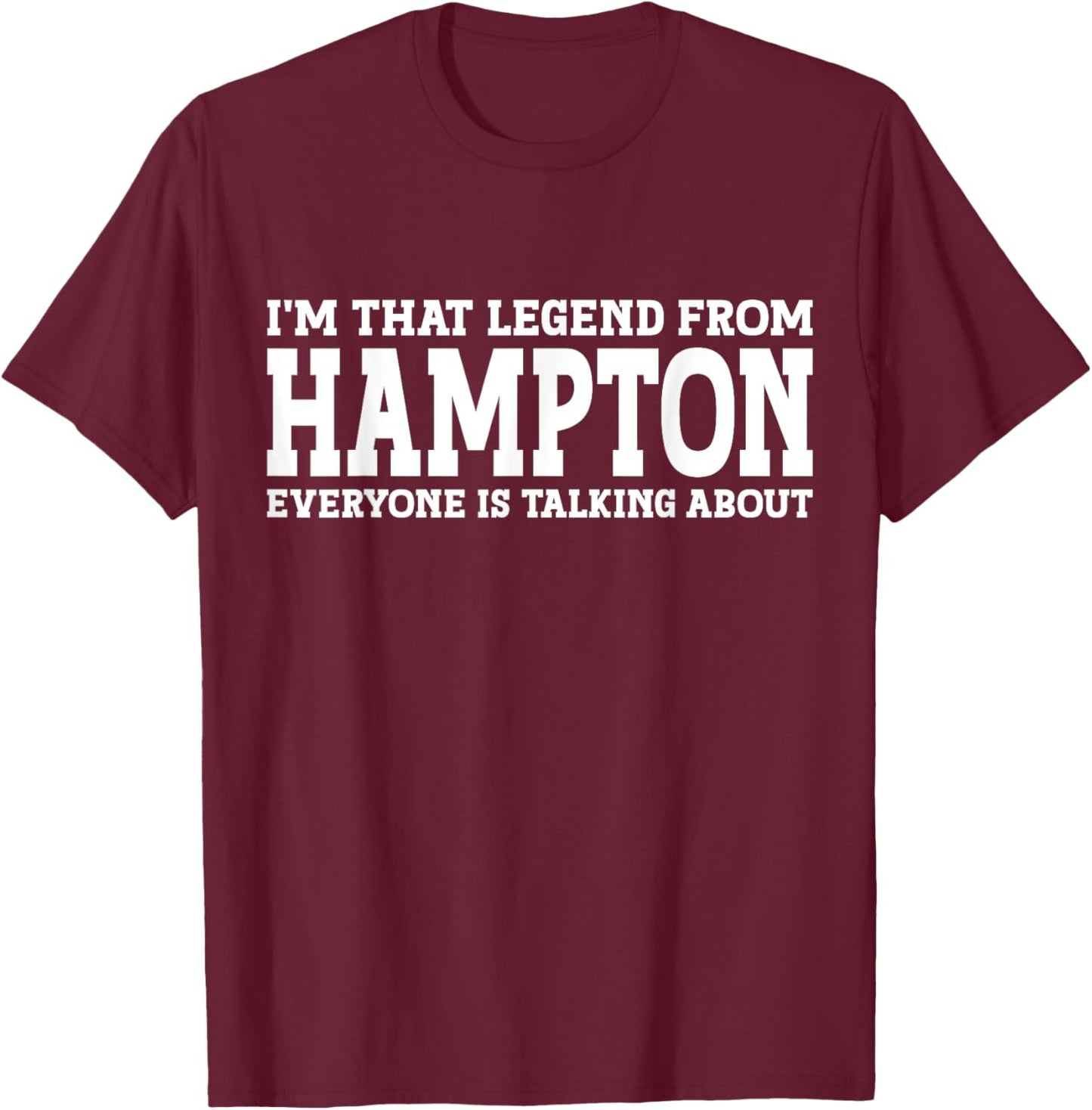 Hampton Hometown VA Virginia Home Roots Funny City Hampton T-Shirt - T-Shirt | Maroon