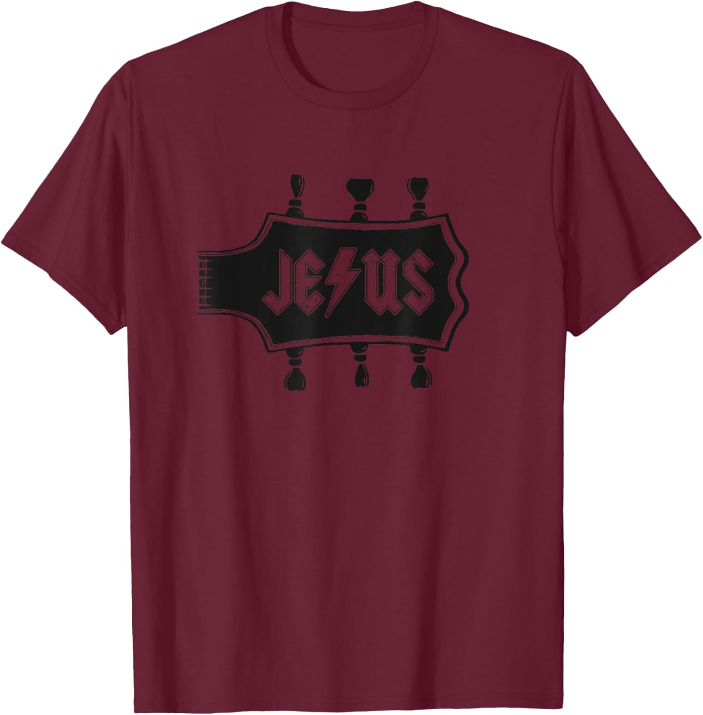 Jesus Rock and Roll Christian Music Worship Bible Verse T-Shirt - T-Shirt | Maroon