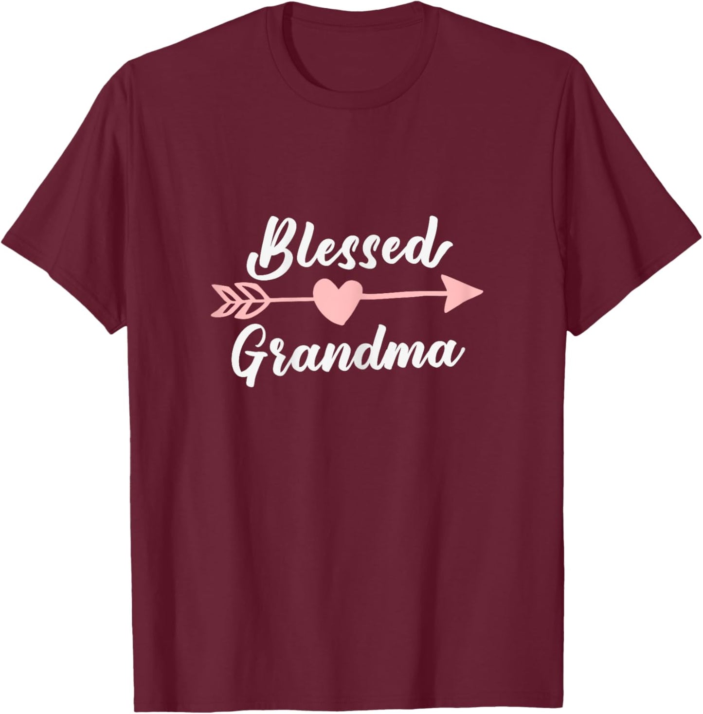 Blessed Grandma Arrow Heart Love Grandma Cute Funny T-Shirt - T-Shirt | Maroon