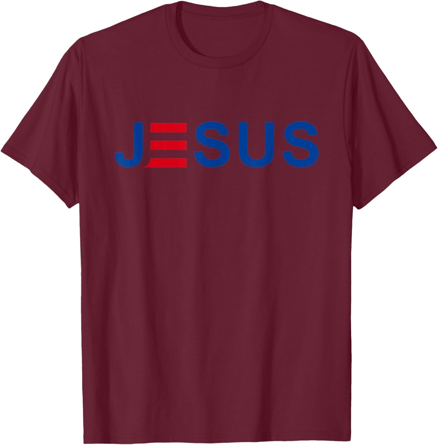 JESUS - Patriotic Christian Faith in God, Red White and Blue Women Kids Men T-Shirt - T-Shirt | Maroon