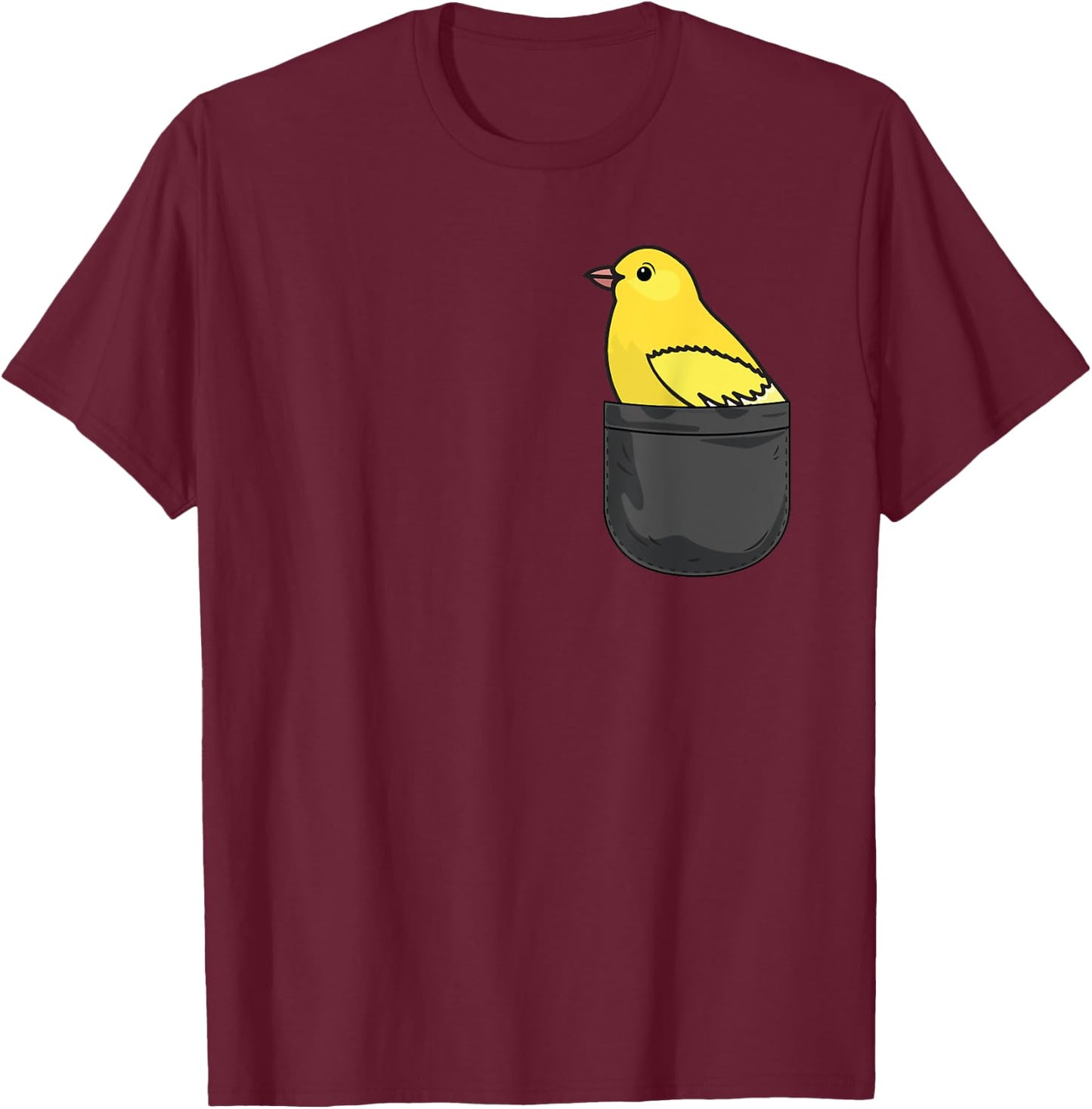 Canary in Pocket Funny Animal Lover Gift T-Shirt - T-Shirt | Maroon