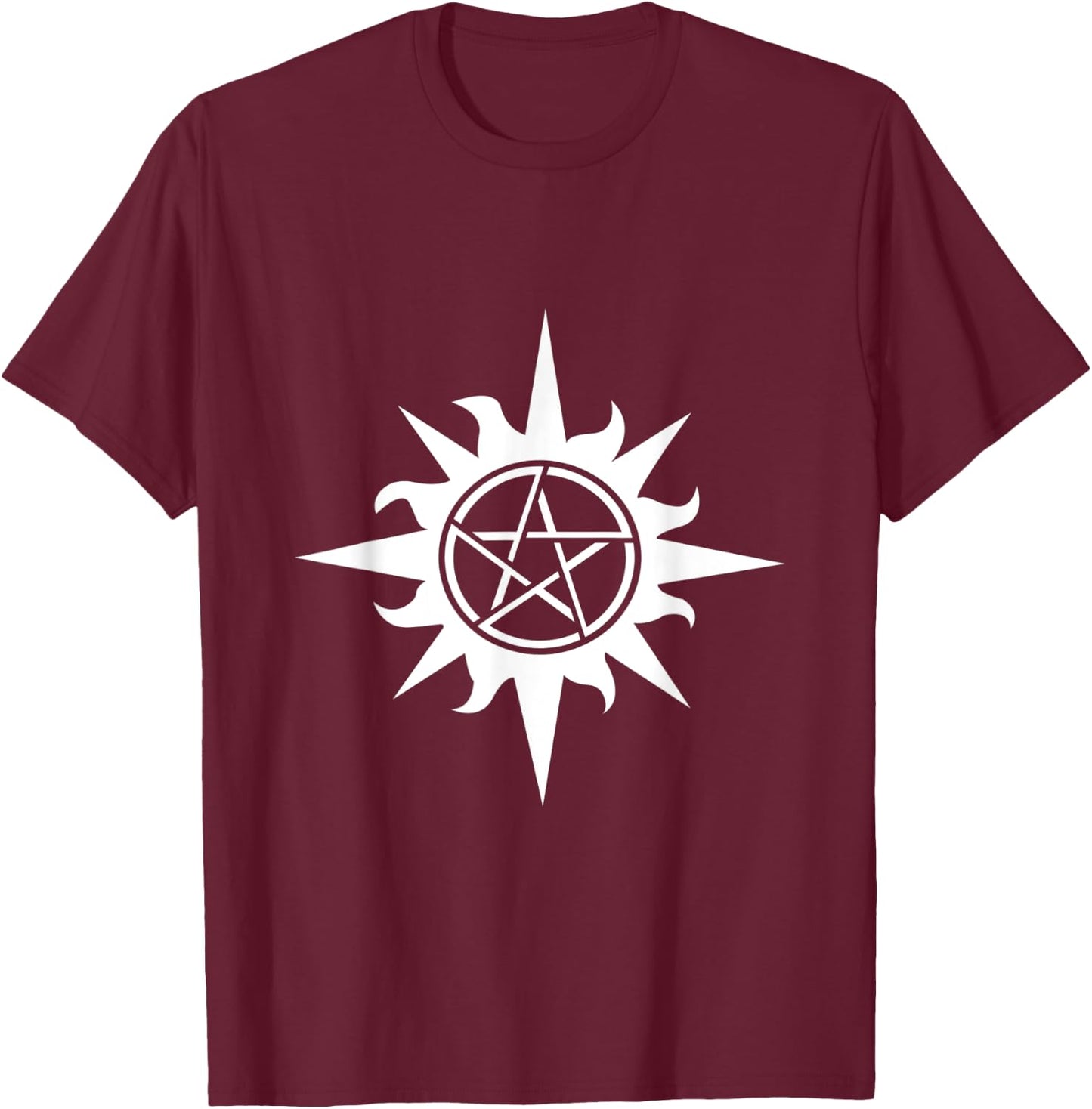 Anti Possession Pentagram Demonic Symbol T Shirt T-Shirt - T-Shirt | Maroon