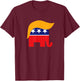 President Donald Trump GOP Republican Elephant Hair Logo T-Shirt - T-Shirt | Maroon