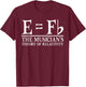 Funny Musician, E Equals F Flat, Theory of Relativity Joke T-Shirt - T-Shirt | Maroon
