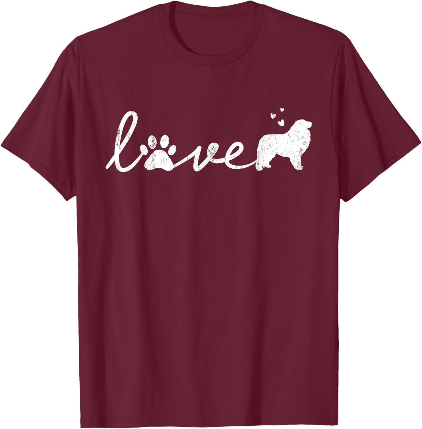 Great Pyrenees Pyr Mom Dad Dog Love Pet Paw Gift Men Women Kids T-Shirt - T-Shirt | Maroon