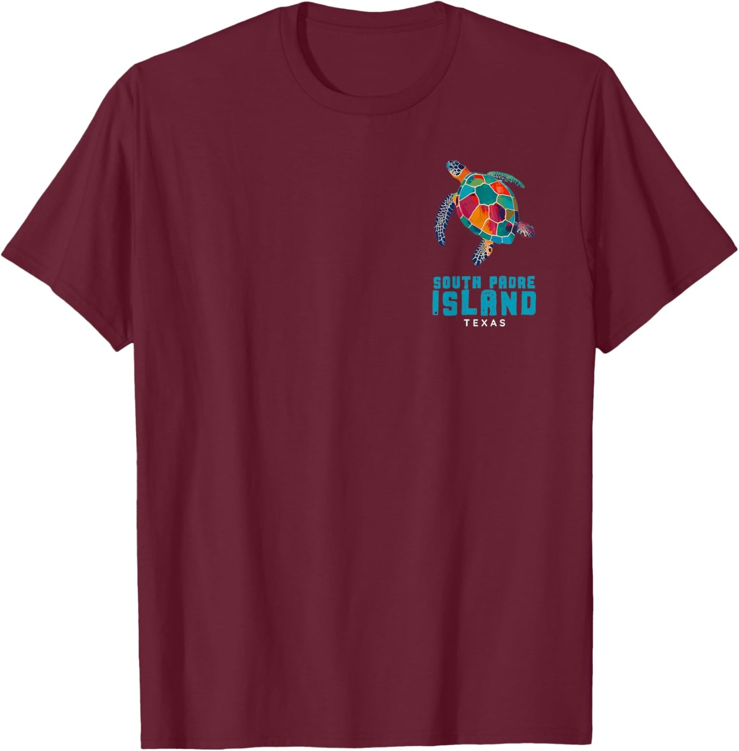 South Padre Island TX Sea Turtle Vacation Beach Retro Texas T-Shirt - T-Shirt | Maroon