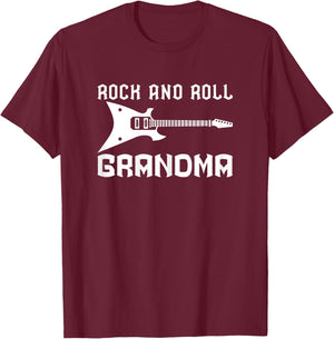 Rock and Roll Grandma Rock n Roll T-Shirt - T-Shirt | Maroon