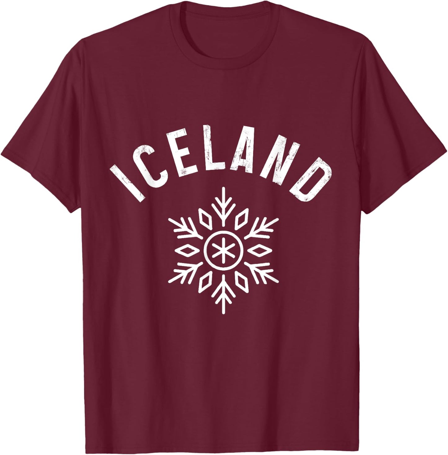Iceland Snowflake Icelandic Reykjavik Iceland Souvenir T-Shirt - T-Shirt | Maroon