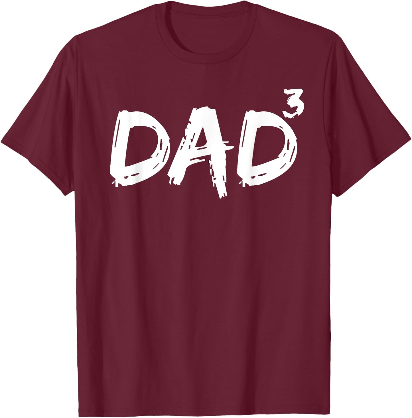 Dad to the Third Power Pregnancy Announcement Dad Cubed T-Shirt - T-Shirt | Maroon