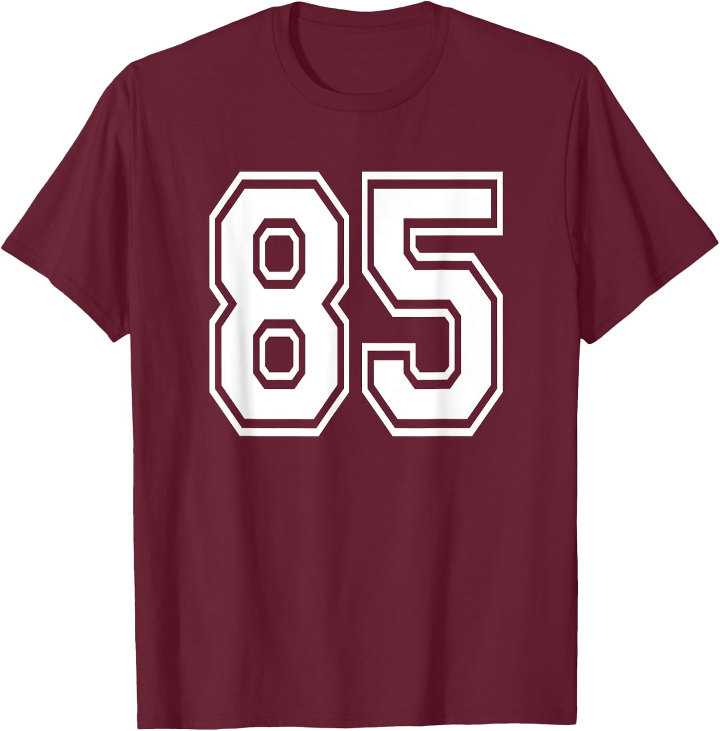 Number 85 Numbered Uniform Sports Jersey Team 85th Birthday T-Shirt - T-Shirt | Maroon