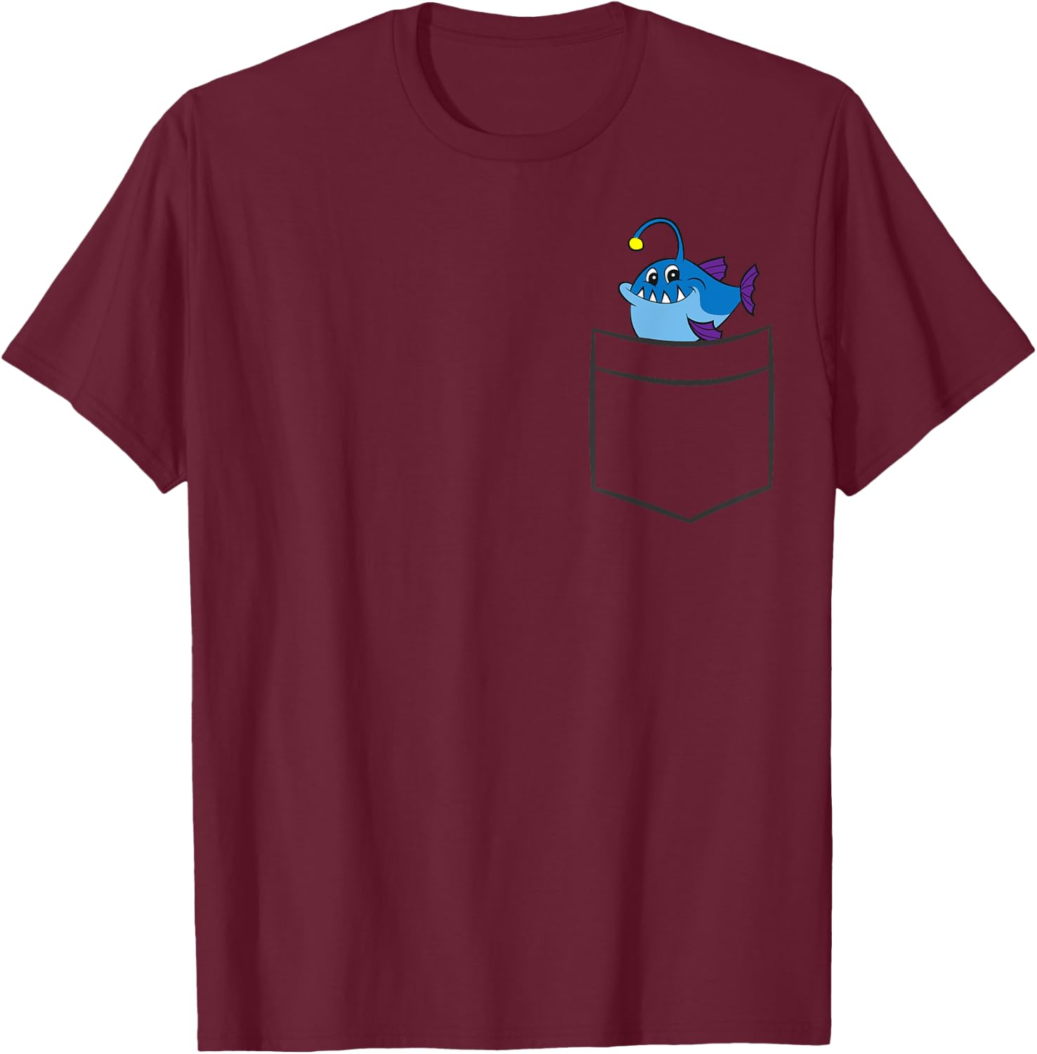 Anglerfish Deep Sea Funny Anglerfish In The Pocket T-Shirt - T-Shirt | Maroon