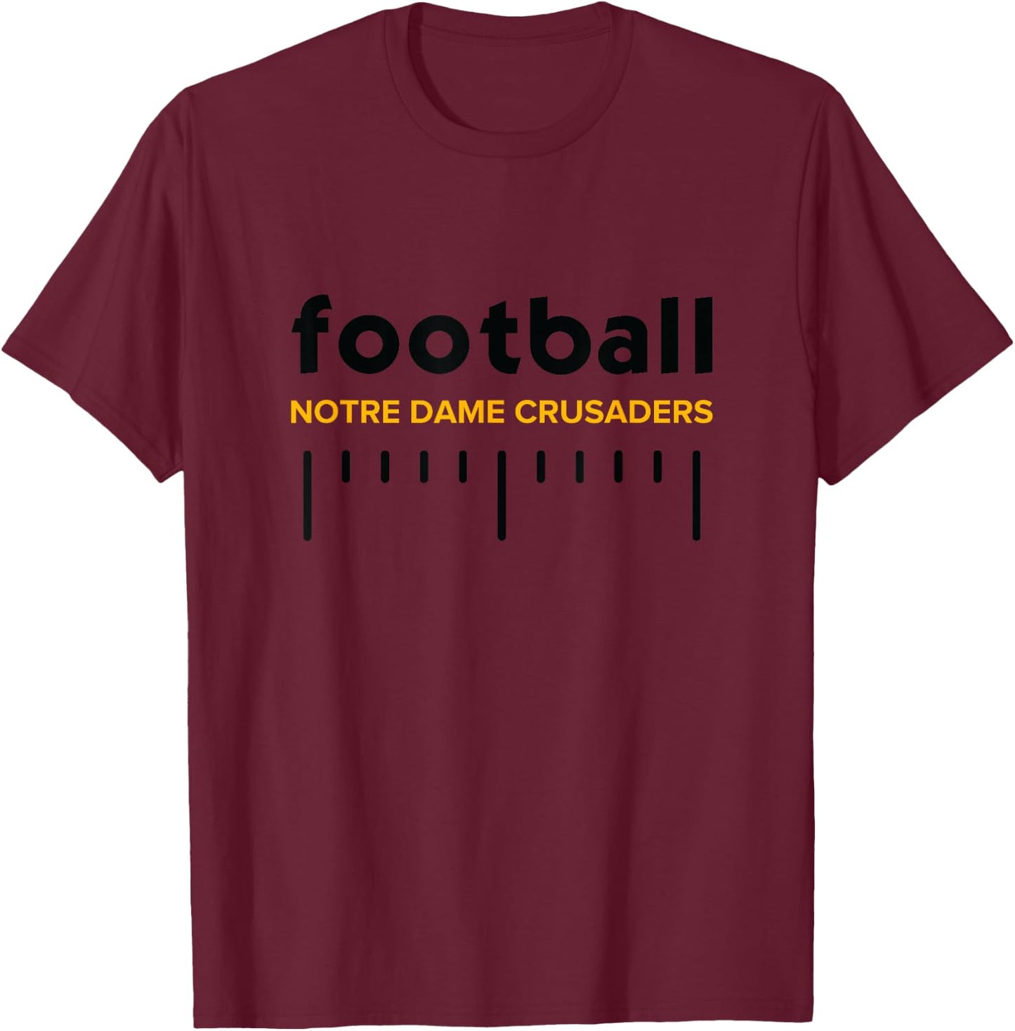 Notre Dame Crusaders Football Lines HS T-Shirt - T-Shirt | Maroon