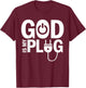 God Is My Plug Funny Christian Religion T-Shirt - T-Shirt | Maroon