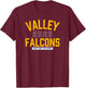 Valley Falcons Santa Ana, California 2025 T-Shirt - T-Shirt | Maroon