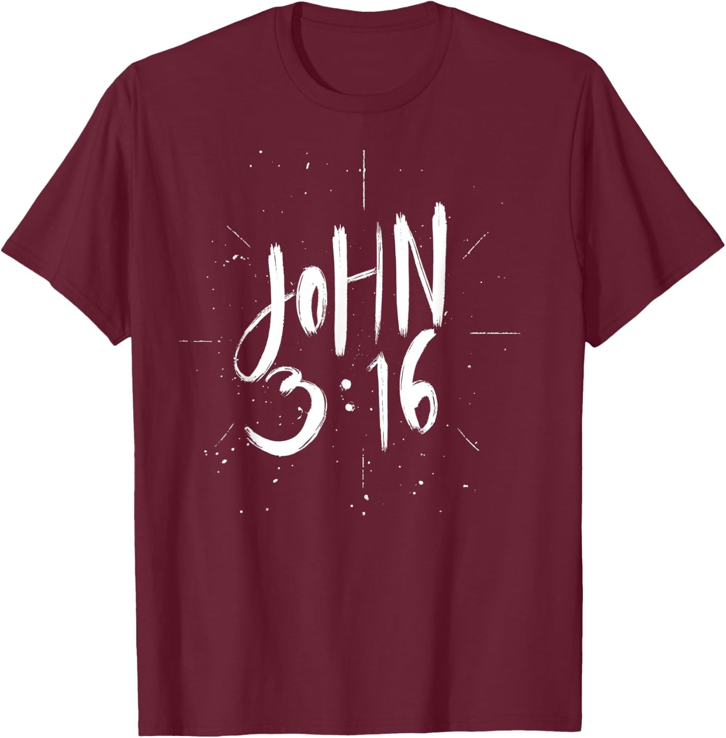 John 3 16 - Christian Faith Bible Verse T-Shirt - T-Shirt | Maroon