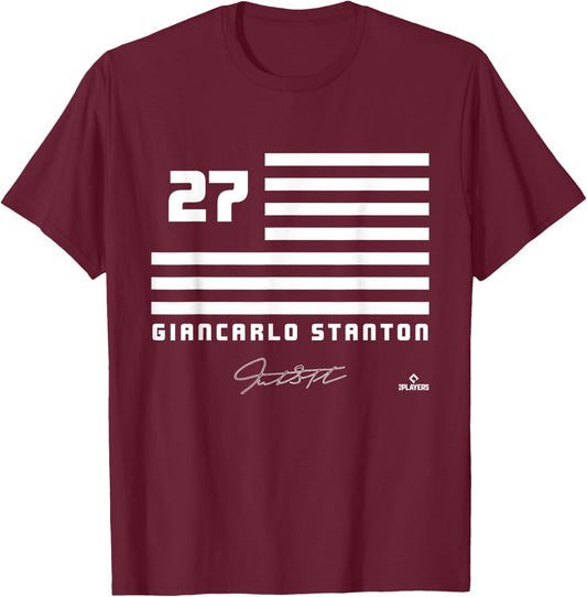 Giancarlo Stanton Flag Name T-Shirt - T-Shirt | Maroon