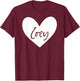 Zoey Pink Name Heart Love Woman Girl Friend Personalized T-Shirt - T-Shirt | Maroon