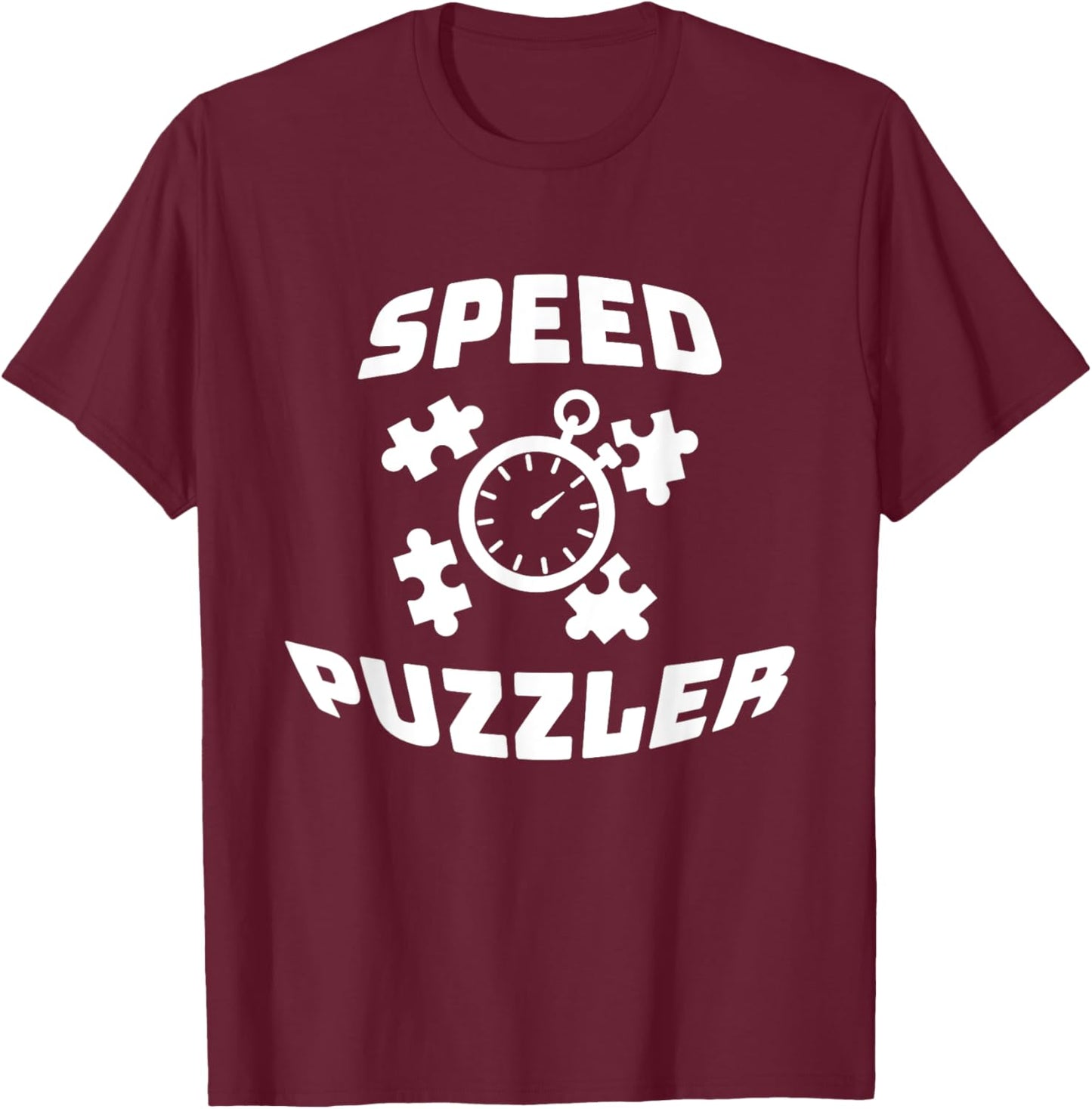 Speed Puzzler Jigsaw Puzzle Competition T-Shirt - T-Shirt | Maroon