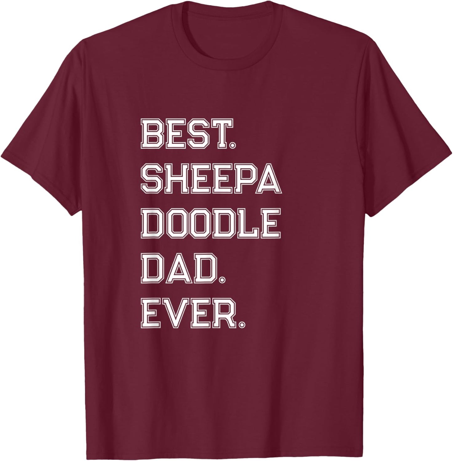 Sheepadoodle Dad T-Shirt - T-Shirt | Maroon
