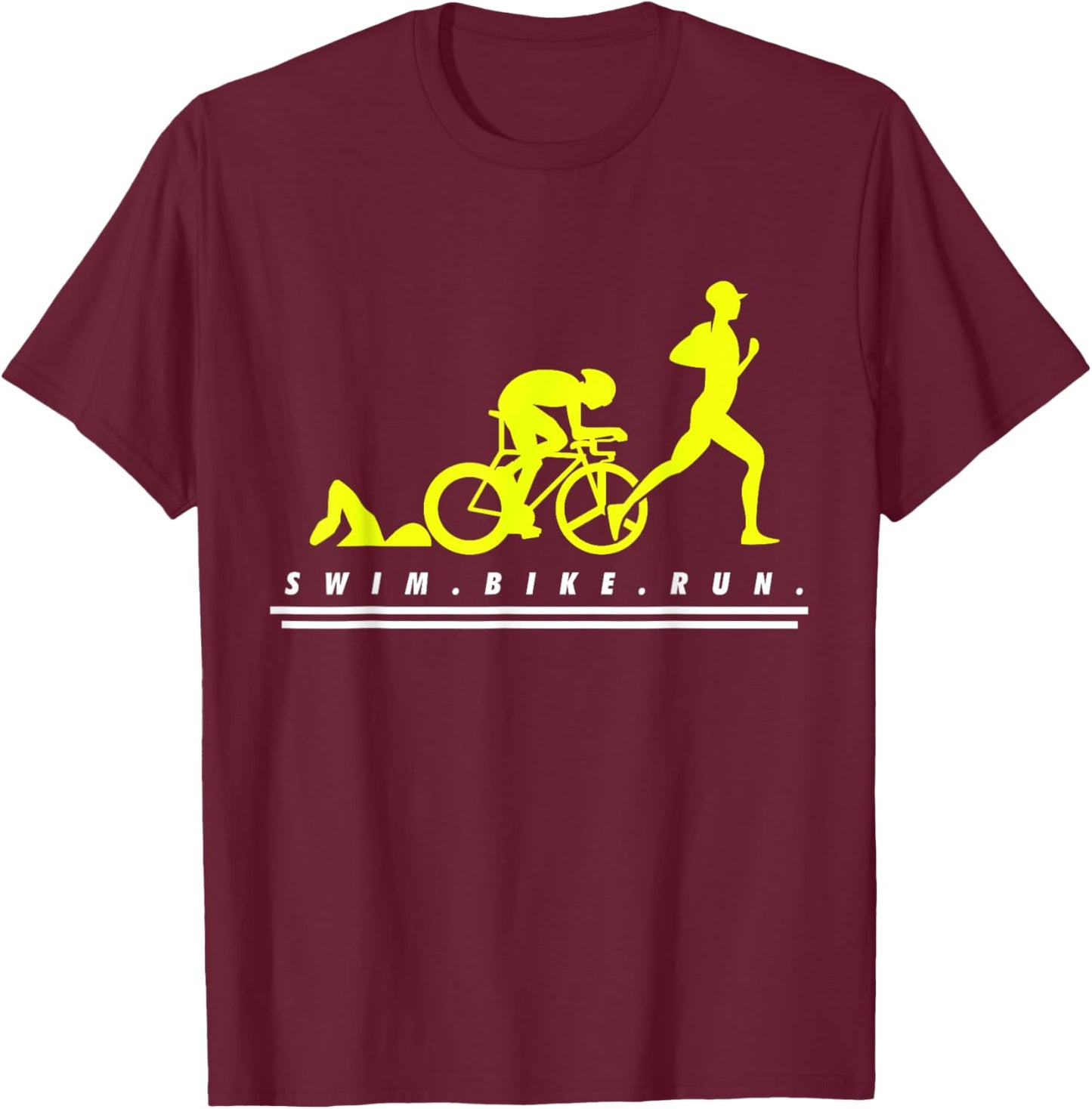 Triathlon Gift triathletes swimming bike running T-Shirt - T-Shirt | Maroon