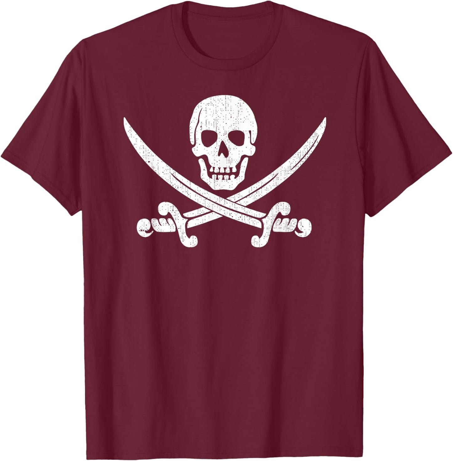 Skull Crossbones Pirate shirts T-Shirt - T-Shirt | Maroon