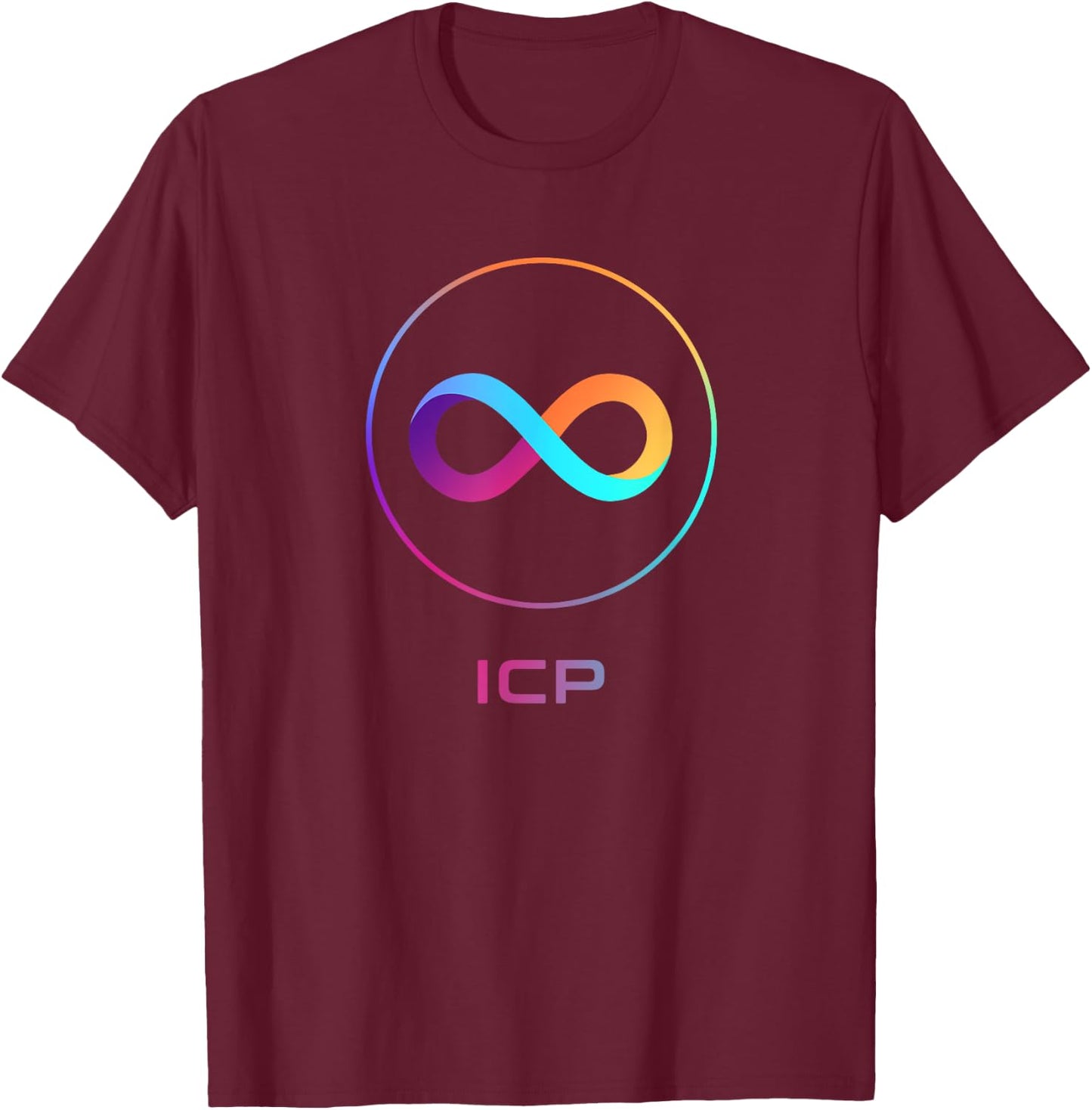 ICP Crypto DFINITY Internet Computer Cryptocurrency Token T-Shirt - T-Shirt | Maroon