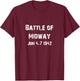 Battle of the Midway WW2 WWII Army Military Vet Veteran Gift T-Shirt - T-Shirt | Maroon