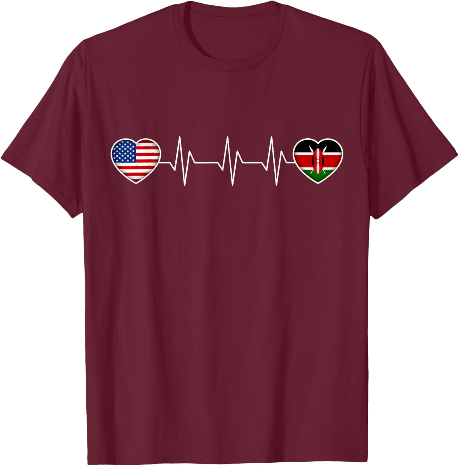 Kenya & USA T-Shirt - T-Shirt | Maroon