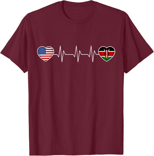Kenya & USA T-Shirt - T-Shirt | Maroon