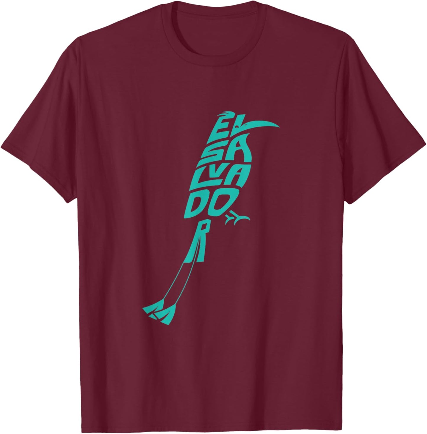 El Salvador Motmot Bird Word Art - Funny Animal T-Shirt - T-Shirt | Maroon