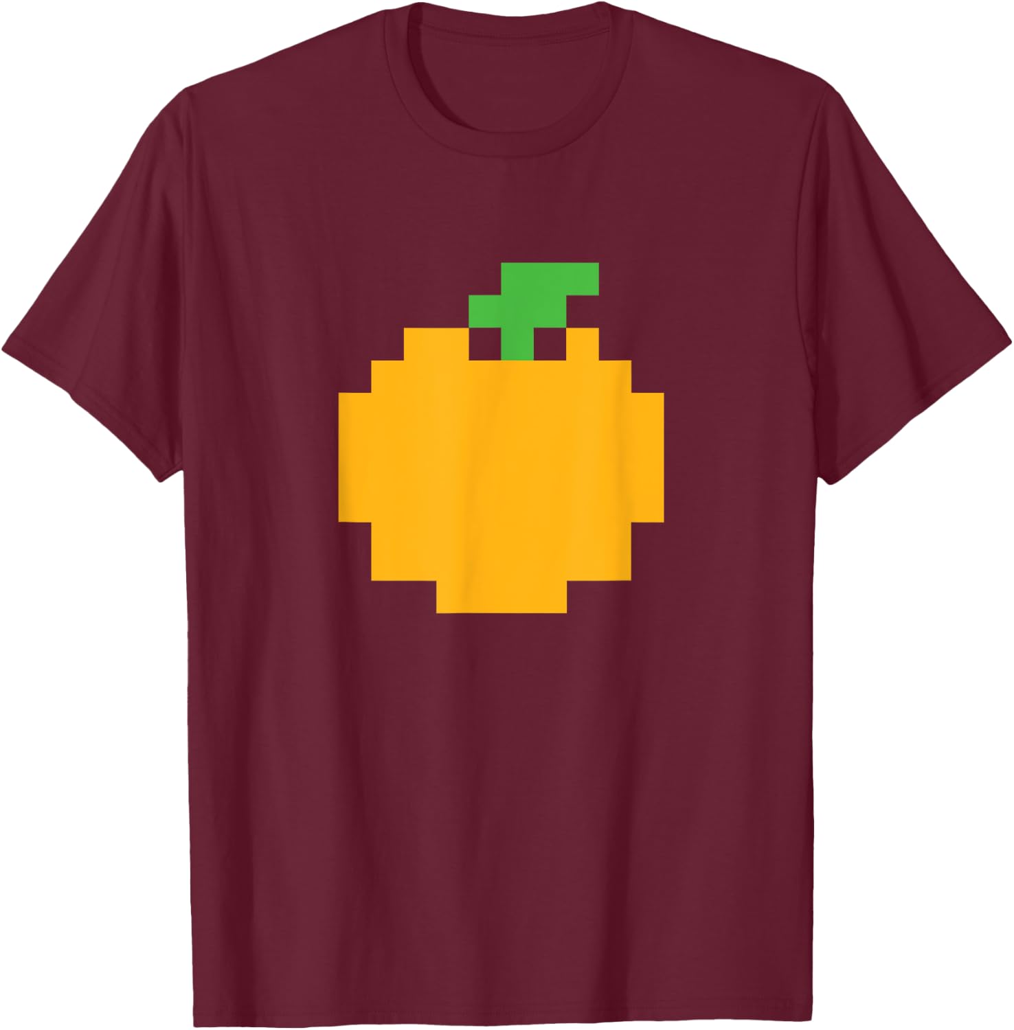 Pixel Orange 80s Video Game Halloween Easy Group Costume T-Shirt - T-Shirt | Maroon