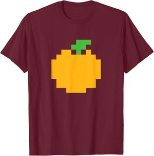 Pixel Orange 80s Video Game Halloween Easy Group Costume T-Shirt - T-Shirt | Maroon