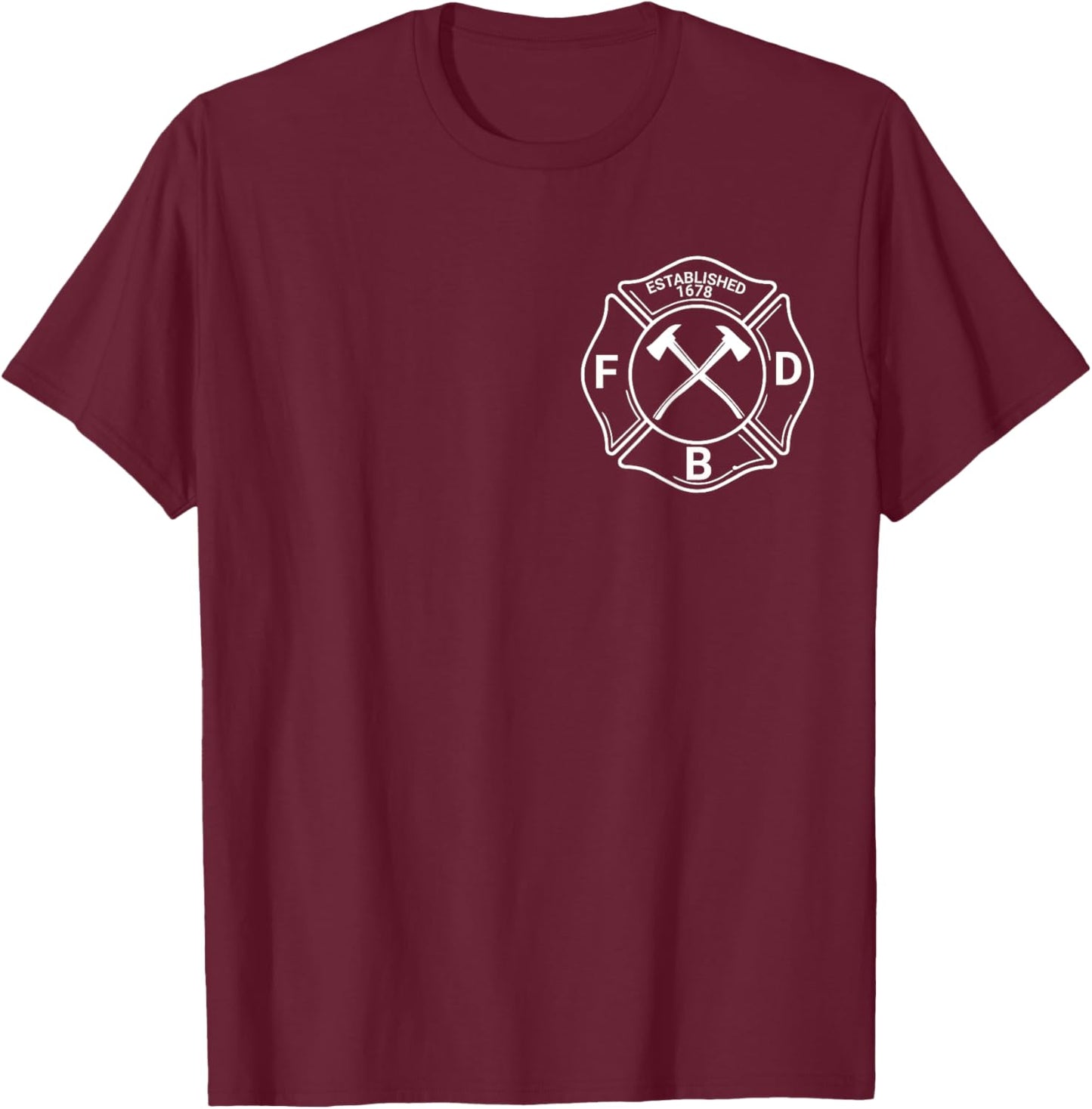 Boston Fire Department, Firefighter T-Shirt - T-Shirt | Maroon