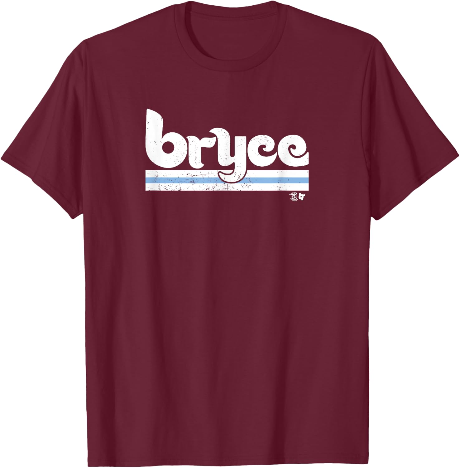 Bryce Harper: Jersey Front & Back #3 - Philadelphia Baseball T-Shirt - T-Shirt | Maroon