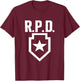 Classic Videogame Racoon City RPD Logo , Small, Black T-Shirt - T-Shirt | Maroon