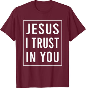 Jesus I Trust In You Divine Mercy Devotion Christian Women T-Shirt - T-Shirt | Maroon