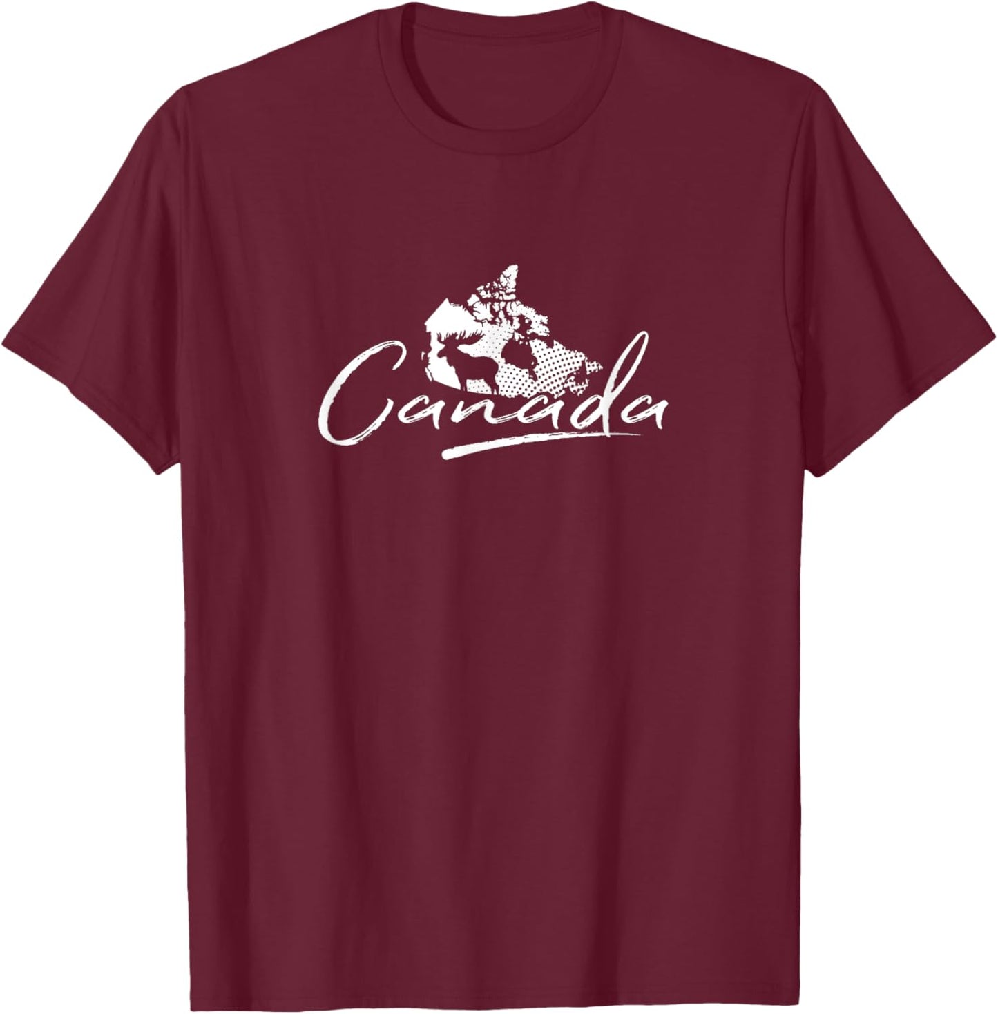 Canada Map and Moose - Canadian Souvenir T-Shirt - T-Shirt | Maroon
