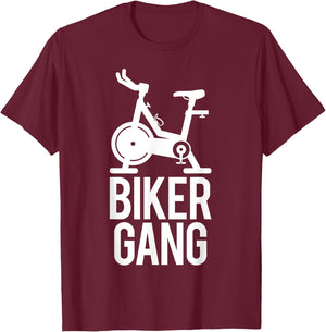 Biker Gang Funny Spin Saying Gym Workout Spinning Class T-Shirt - T-Shirt | Maroon