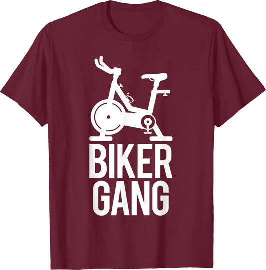 Biker Gang Funny Spin Saying Gym Workout Spinning Class T-Shirt - T-Shirt | Maroon