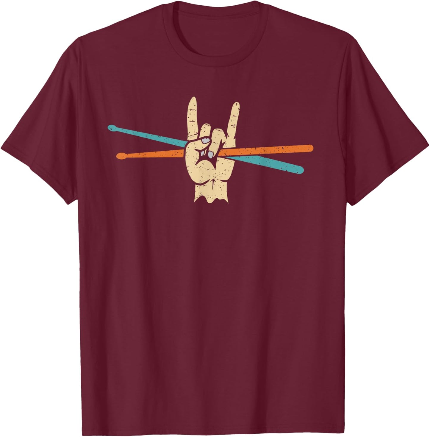 Funny Drummer Art Women Kids Drumming Lover Drummer T-Shirt - T-Shirt | Maroon