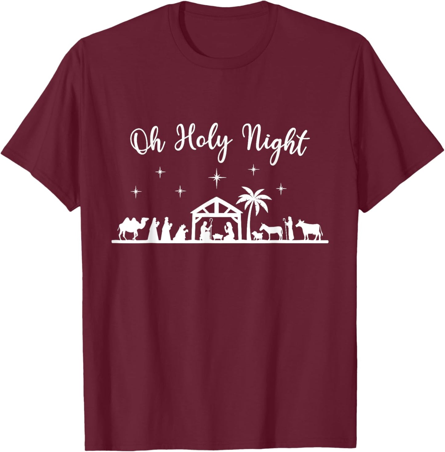 Oh Holy Night - Jesus Is The Reason For The Season Christmas T-Shirt - T-Shirt | Maroon