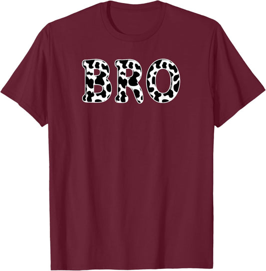 Cow Bro Birthday Family Matching Girl Boy Farm Birthday T-Shirt - T-Shirt | Maroon