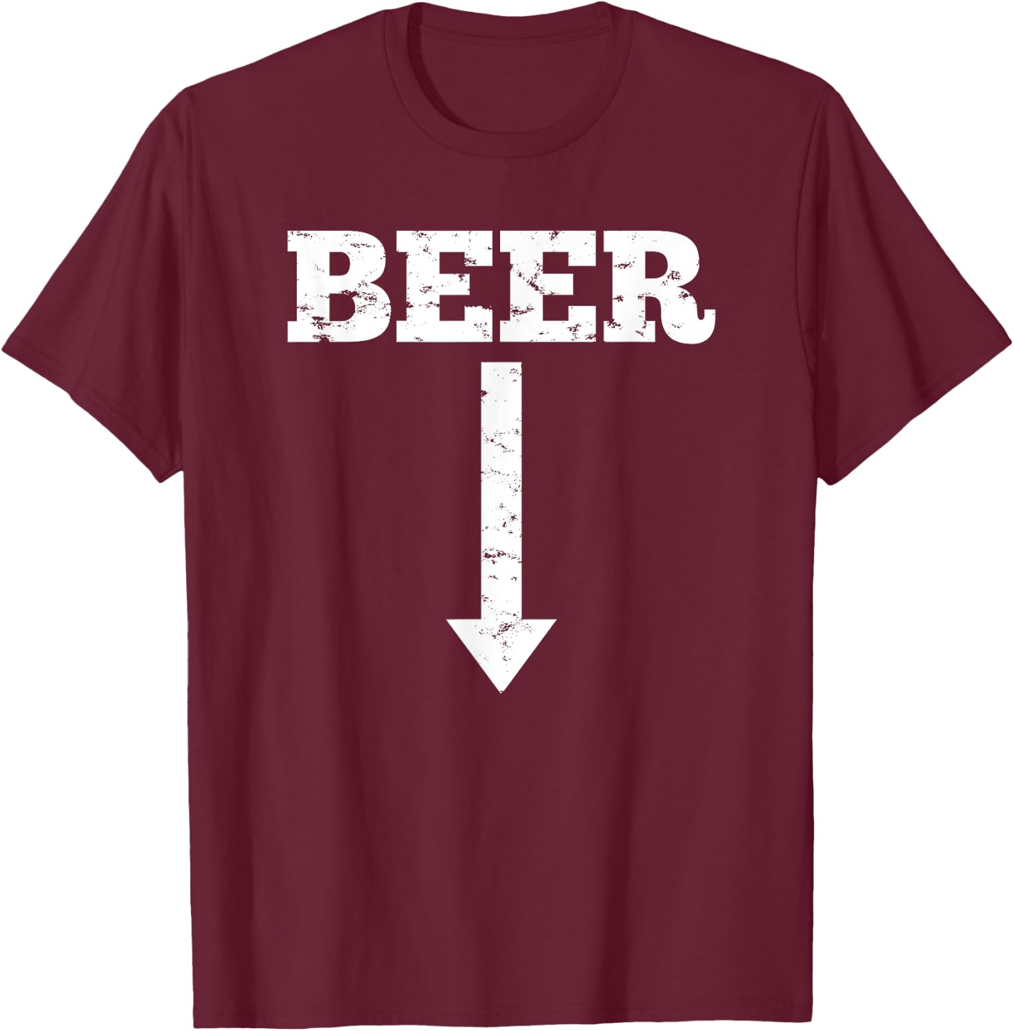 Beer Arrow Pregnant Gift Baby Announcement Dad To Be T-Shirt - T-Shirt | Maroon