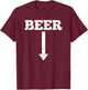 Beer Arrow Pregnant Gift Baby Announcement Dad To Be T-Shirt - T-Shirt | Maroon