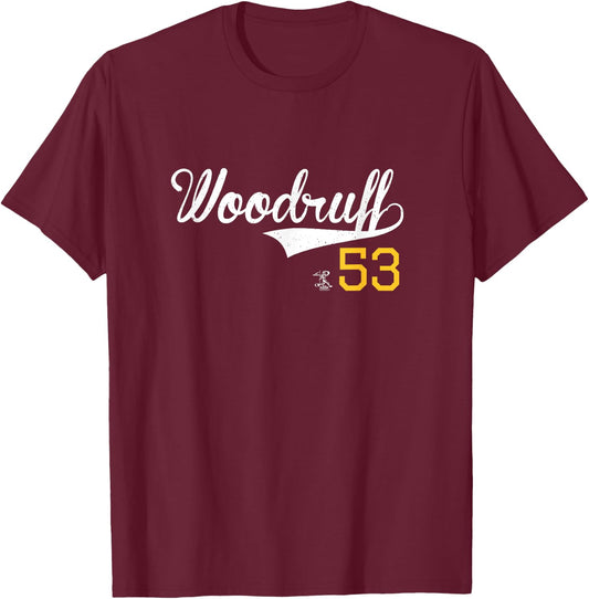 Brandon Woodruff Vintage Gameday T-Shirt - T-Shirt | Maroon