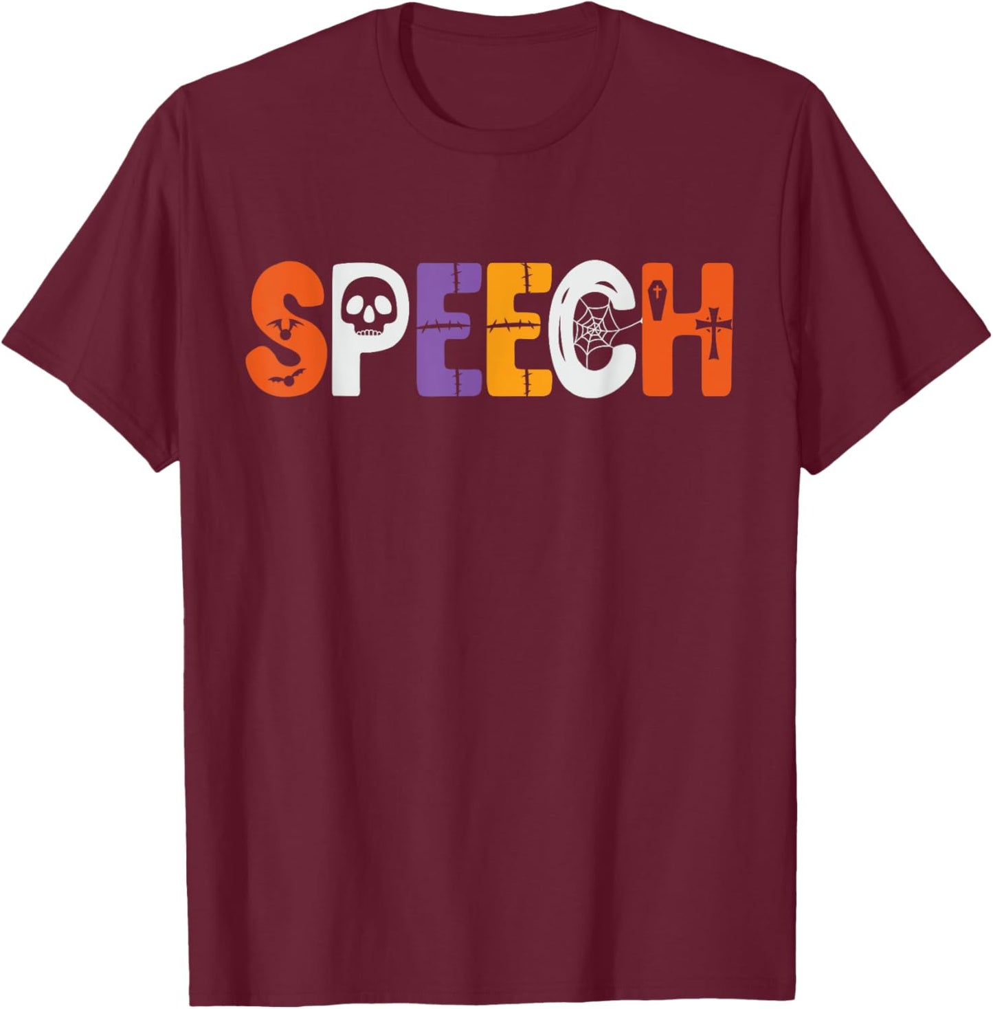Speech Therapy Halloween Easy Lazy Costume Outfit SLP Women T-Shirt - T-Shirt | Maroon