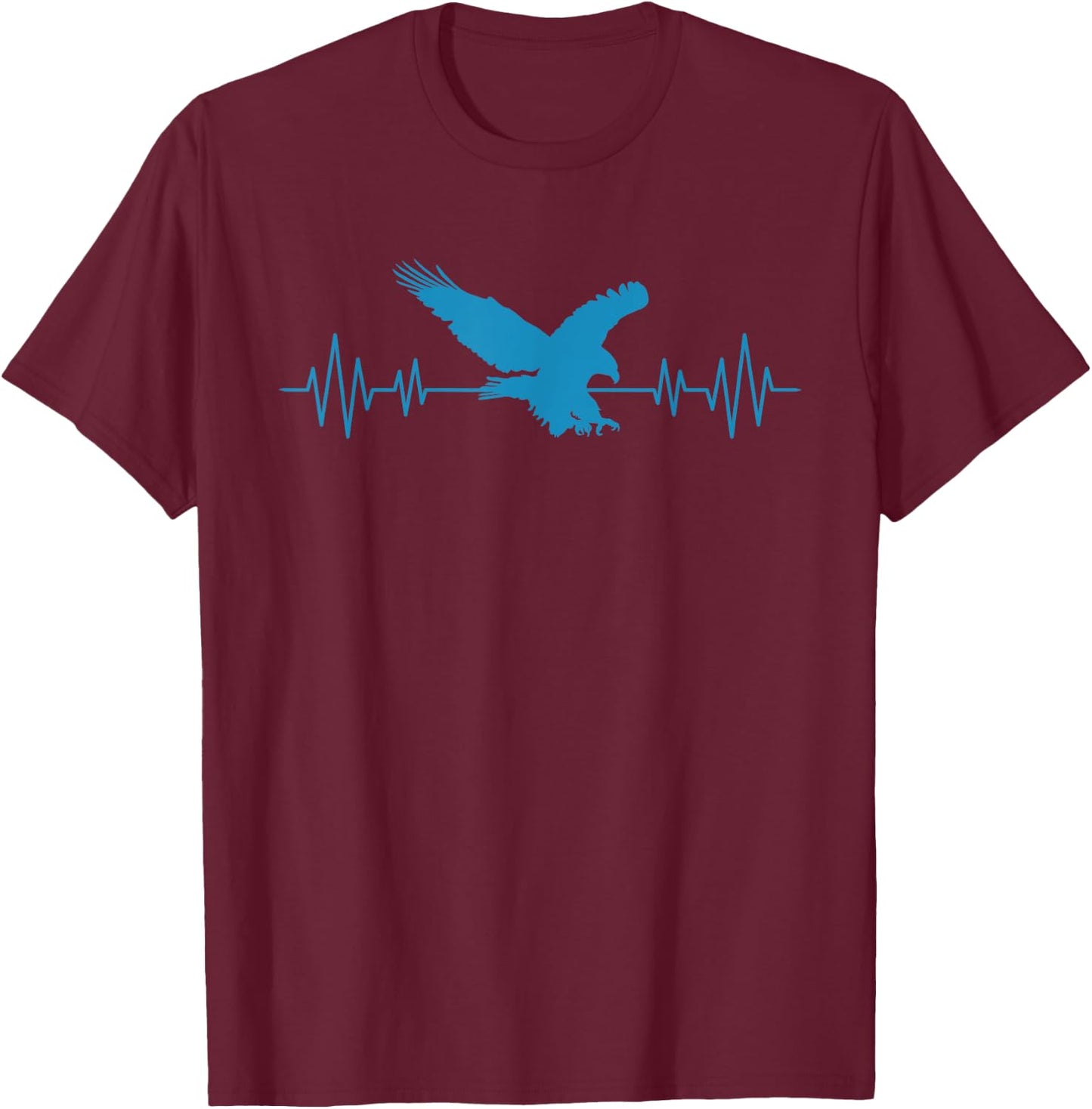 Great USA Eagle Heartbeat Funny American Bird Gift Men Women T-Shirt - T-Shirt | Maroon